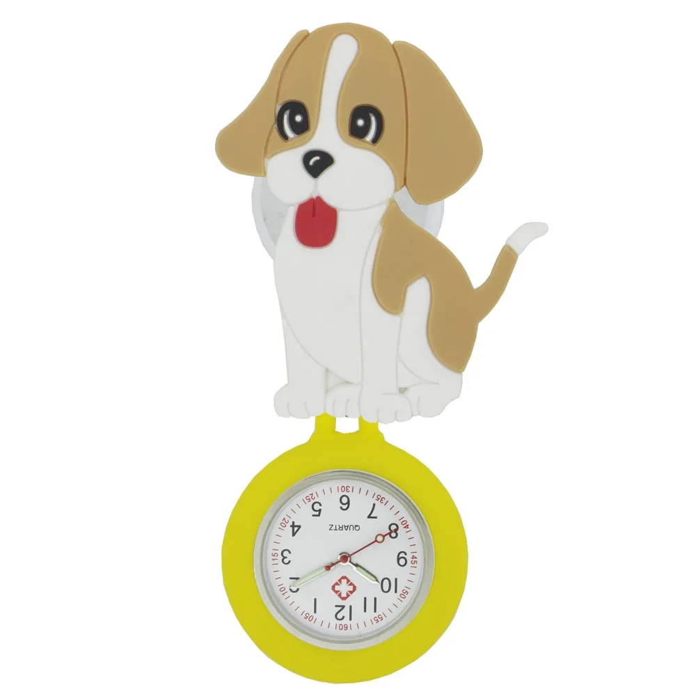 Cute Retractable Nurse Watch with Second Hand for Doctors And Nurses Clip-on Hanging Lapel Watch Cartoon Design Fob Pocket Watch