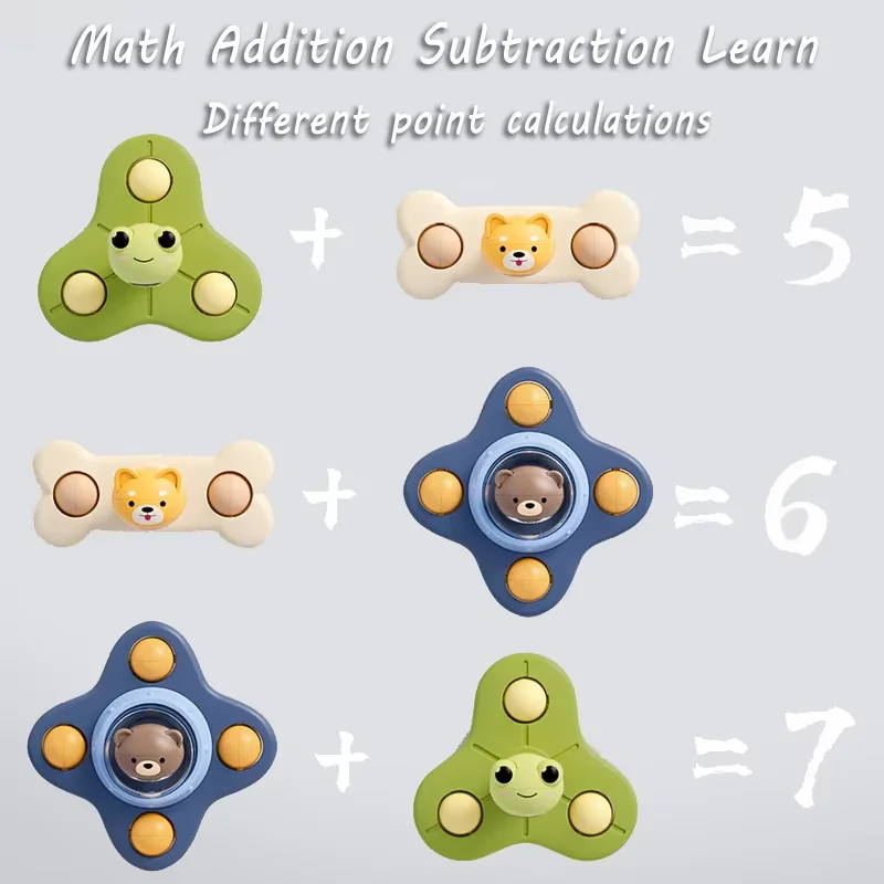 Zabawki do kąpieli dla niemowląt Montessori, obrotowy kubek, zabawki sensoryczne z przyssawką, grzechotki, obrotowe zabawki edukacyjne dla najmłodszych