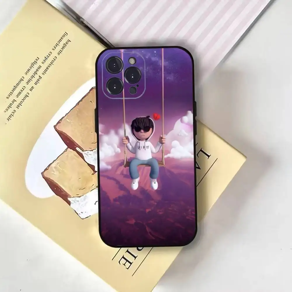 حافظة هاتف J-Junior H Sad Boyz لهاتف iPhone17,16,15,14,13,12,11 Plus, Pro Max, غطاء أسود ناعم
