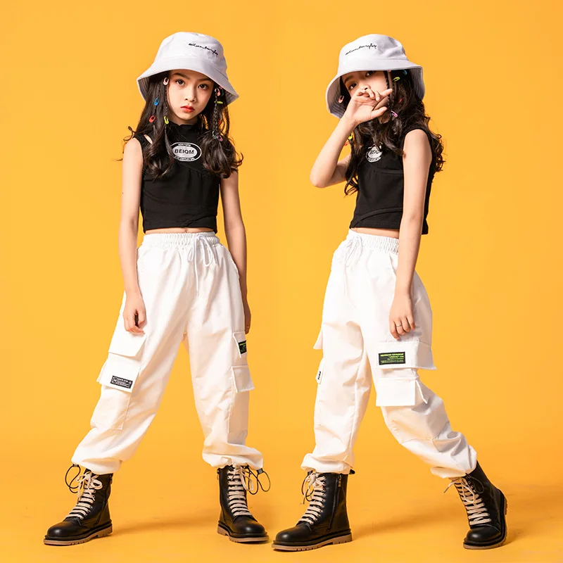 Children Jazz Dance Umbilical Shirt Suit Korean Version Of The Practice Clothes Children Hip Hop Girls Hip-Hop