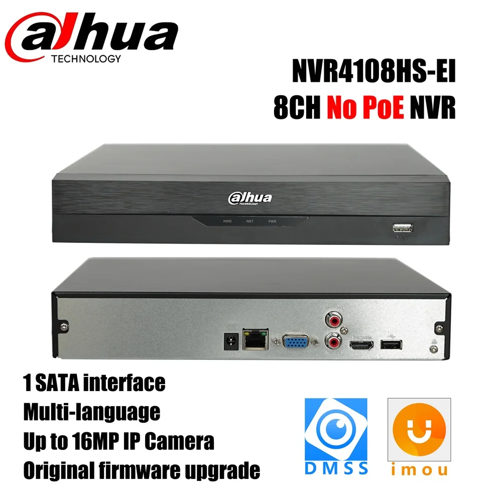 Dahua NVR4108HS-EI NVR 8CH Grabador de vídeo en red compacto 1U 1HDD WizSense