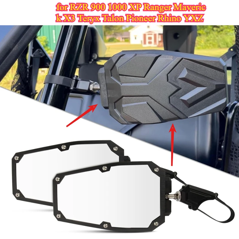 

Боковые зеркала UTV заднего вида для RZR 900 1000 XP Ranger Maverick X3 Teryx Talon Pioneer Rhino YXZ Wildcats с рулоном 1,5–2 дюйма