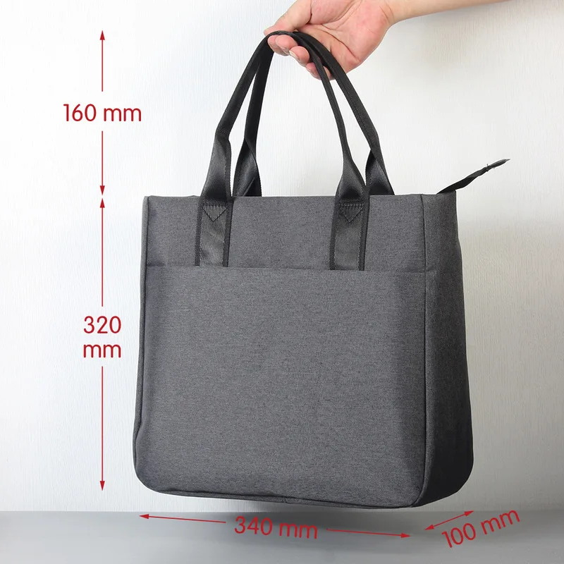 

Three Layer Vertical Hand-Held File Bags Large Capacity Thickened Canvas Waterproof Wear-Resistant Conference Briefcase Bag