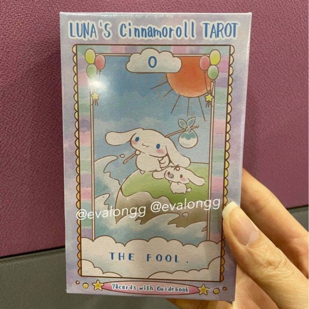 Baraja de Tarot de Luna de 12x7cm, 78 Uds., cartas de Tarot de personajes de dibujos animados japoneses Kawaii en caja rígida para principiantes