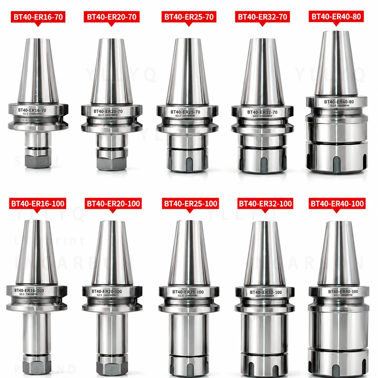 1PC BT40 ER11 ER16 ER20 ER25 ER32 ER40 Collet Chuck 70L 100L Keyless CNC Milling Tool Holder for Machining Center Spindle