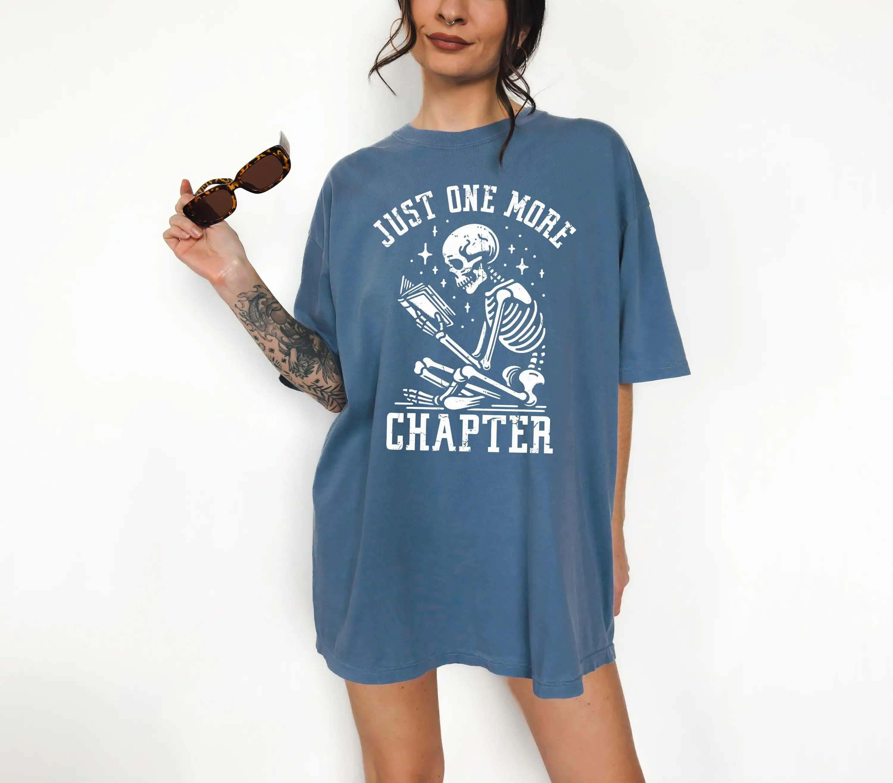 Funny Just One More Chapter Comfort Colors Book Reader T Shirt Lovers Reading