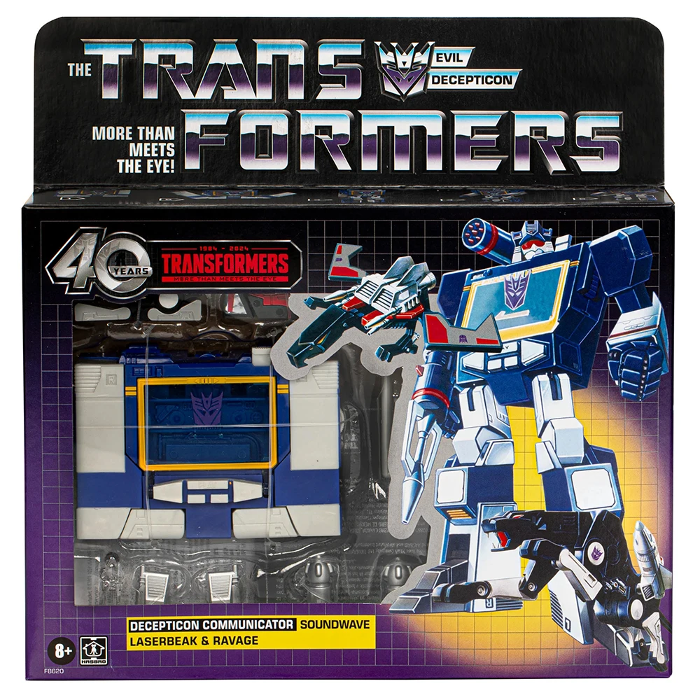 

[In Stock] Transformers Retro 40th Anniversary Soundwave, Laserbeak, & Ravage 17.7cm Anime Action Figure Model Collection Toys