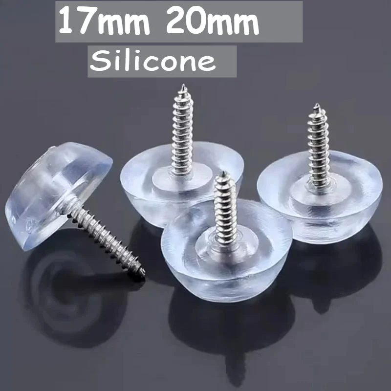 17mm 20mm Transparent Silicone Pad Feet Caps for Chair Furniture Legs Protector Pad Non-slip Pads Soft Shockproof Skid Glide