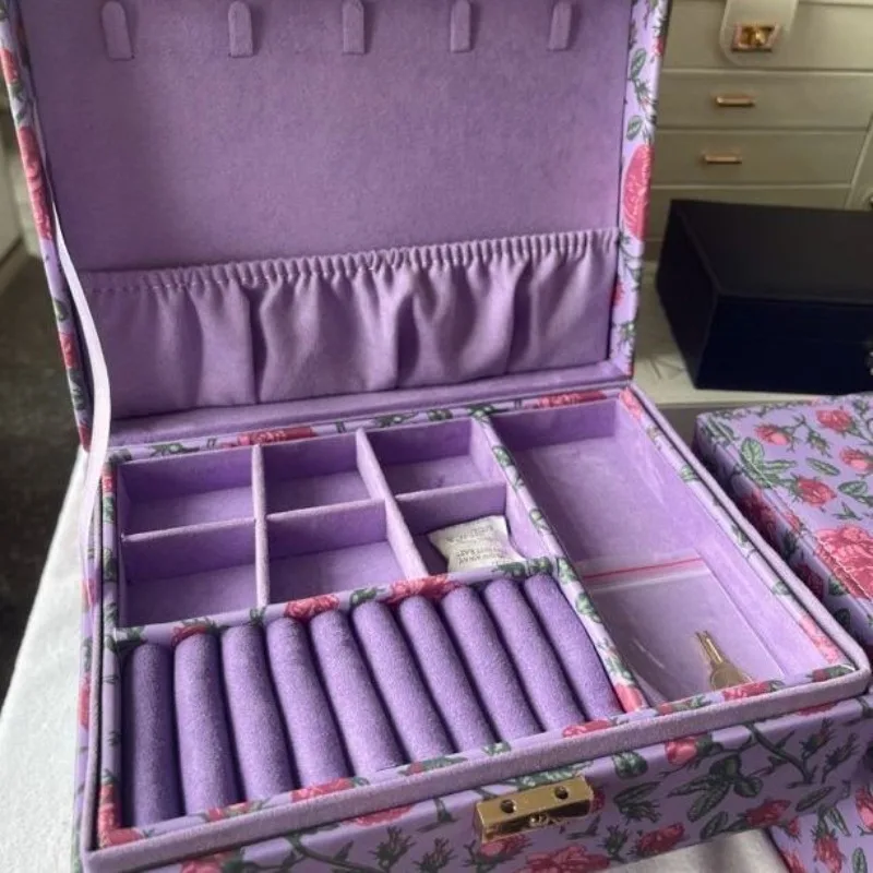 With Lock Jewelry Box Multifunctional Large Capacity Jewelry Box Retro Creative Exquisite Necklace Bracelet Organizer Boxes