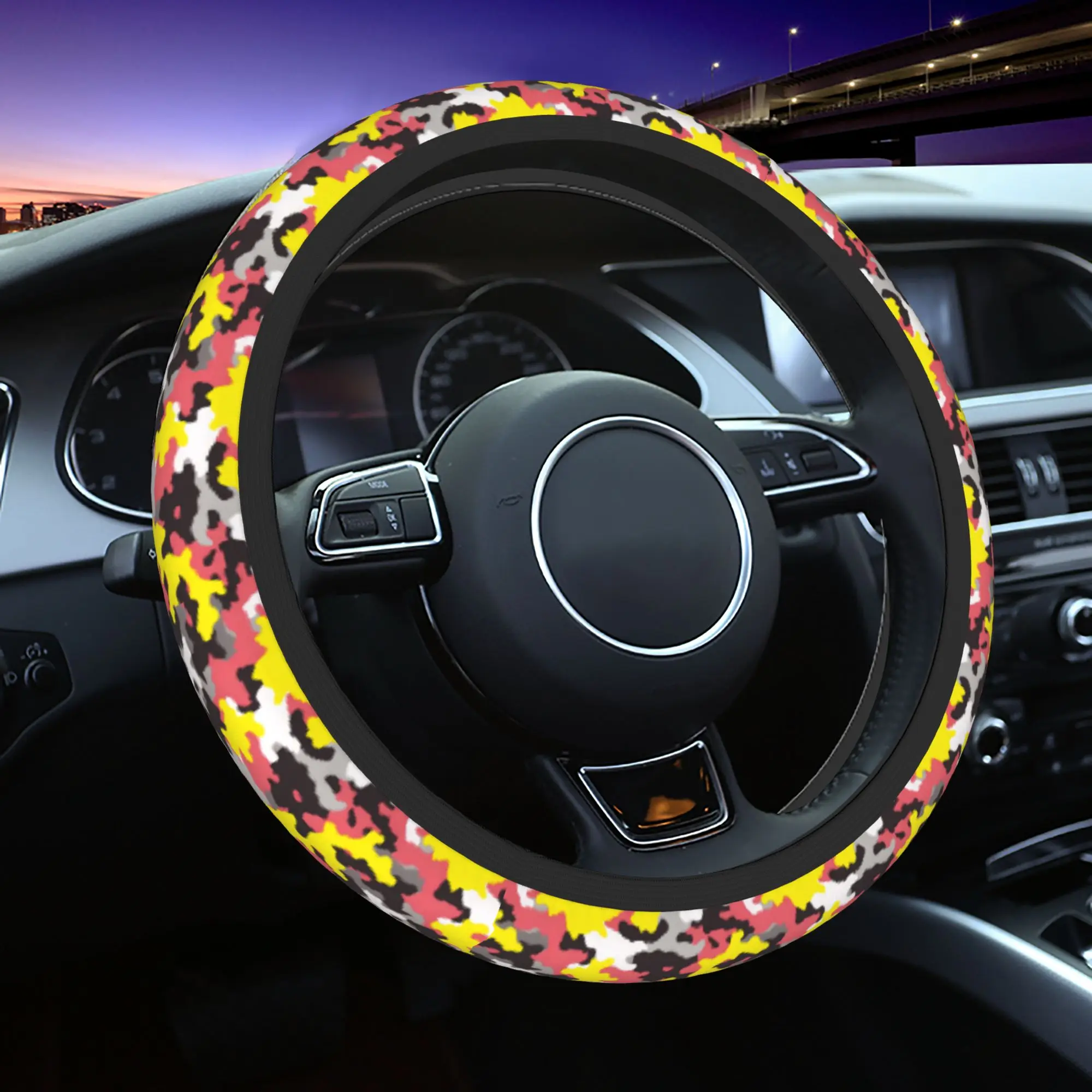 Camo Camouflage Car Steering Wheel Cover 38cm Anti-slip  Auto Steering Wheel Protector Colorful Car Accessories - view 2
