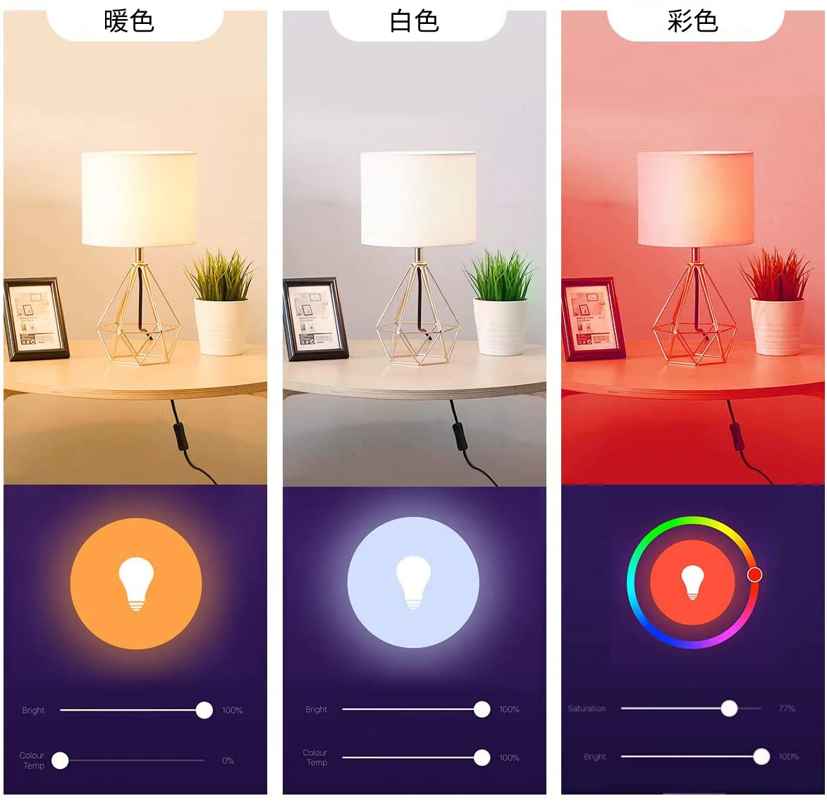 Tuya-E14 Lâmpada Smart Candle, Lâmpada LED regulável, WiFi, Bluetooth, RGB, APP Smart Life, Controle de Voz, Google Home, Alexa, 5W