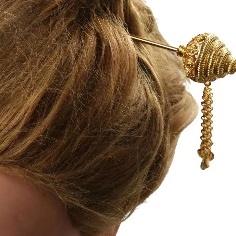 

Girl Hair Accessories Ethnic Costume Accessories Leaf Ancient Style Headwear Tassels Hairpin Thai Headdress Metal Hair Sticks