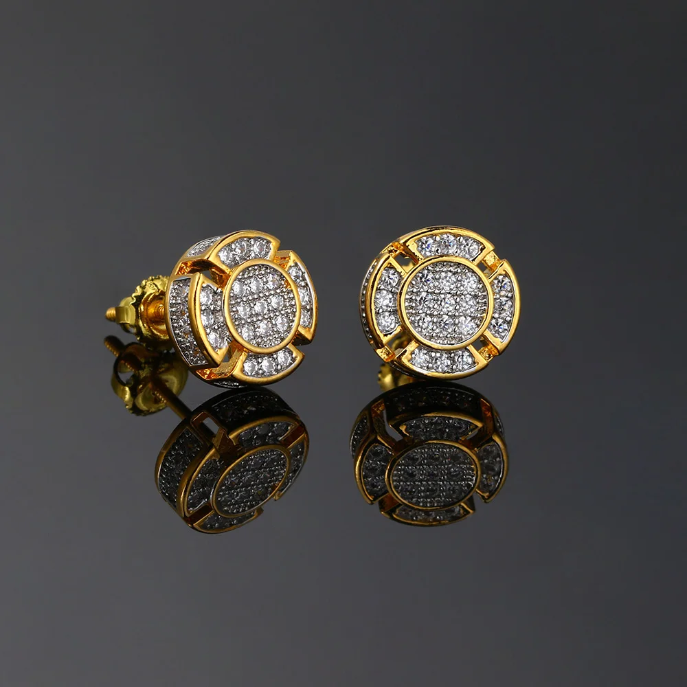 Designer Piercing Ear Hip Hop Unusual Earrings for Men Women Delicate Gold Color Punk Rock Earings Rapper's Jewelry OHE165