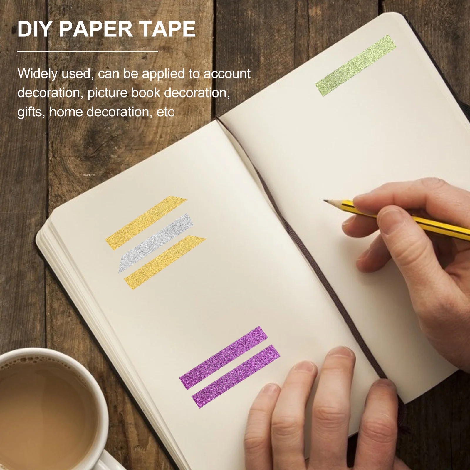 Rainbow Color Washi Glitter Diy Paper Tape For Craft Decorative Gift Wrapping Hand Account Adhesive Tape