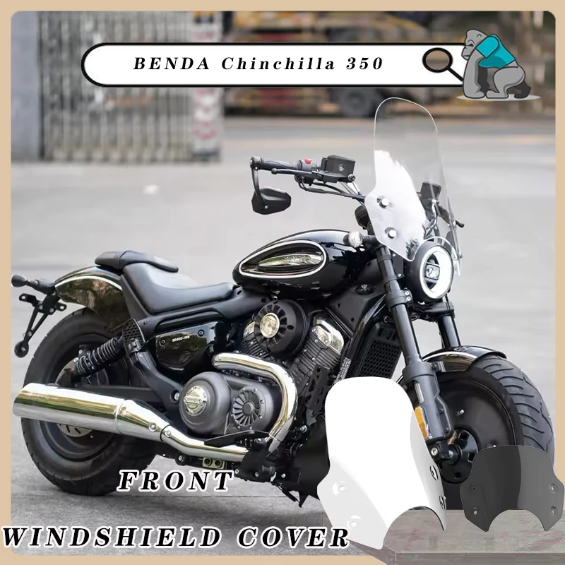 

For BENDA Chinchilla 350 Motorcycle Retro Acrylic Screen Headlight Fairing Windshield Cover ABS Acrylic Front Cowl Headlamp