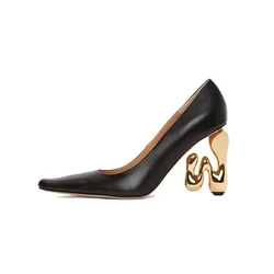 2024 Women's Spring/Summer New Shaped Heel High Women's Sandals Fashion Square Head Large Size Fashion Women's Shoes