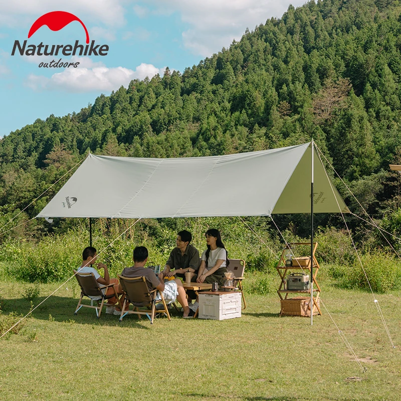 

Naturehike 4-6 Person Canopy 12㎡ Area Cotton Camping Square Awning Tent Shade UV Garden Beach for Tourism Hiking Sun Shelter