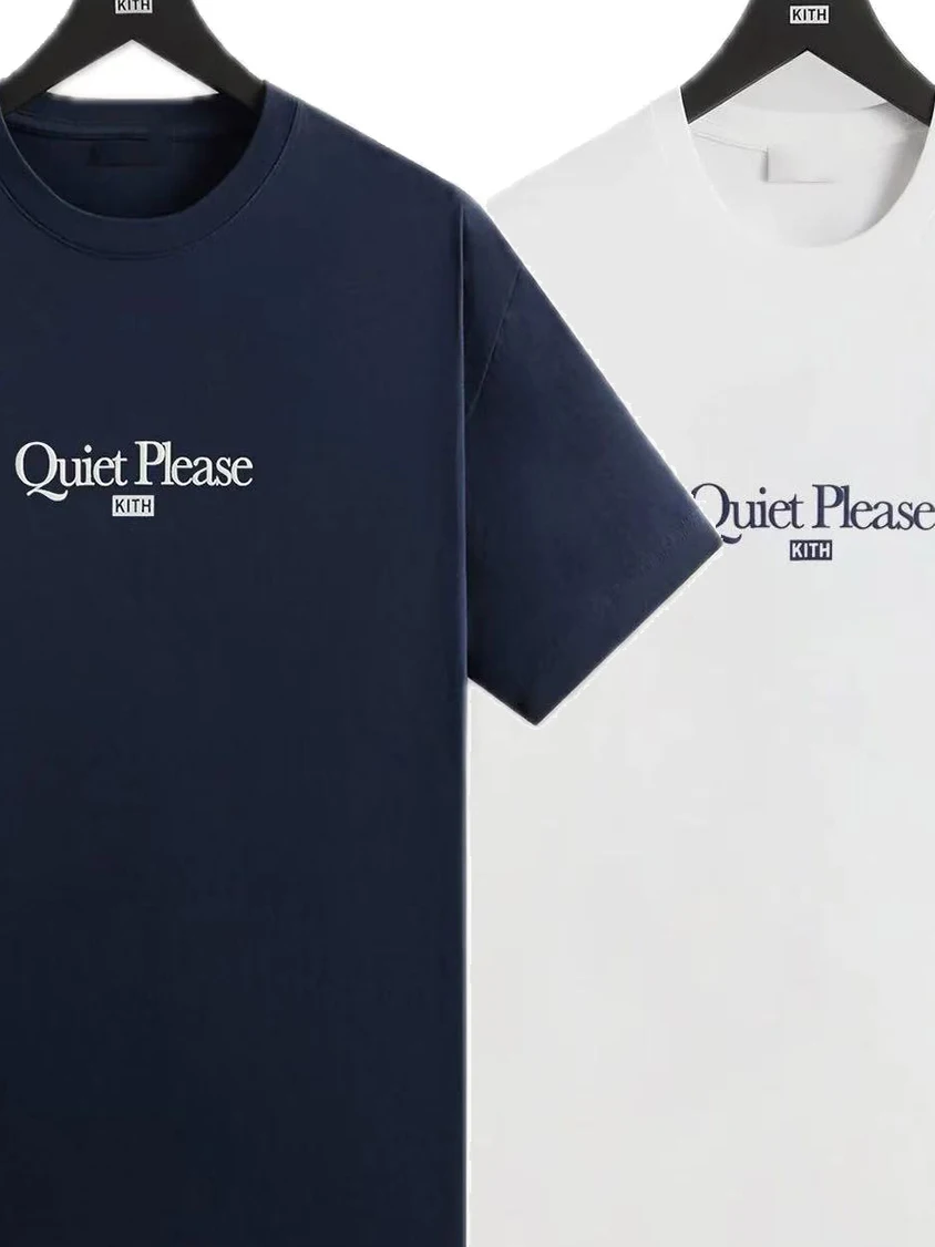 Kith Quiet Please Scarface Series Cotton T-Shirt Japanese Style Breathable Short Sleeve round Neck Casual Summer Top
