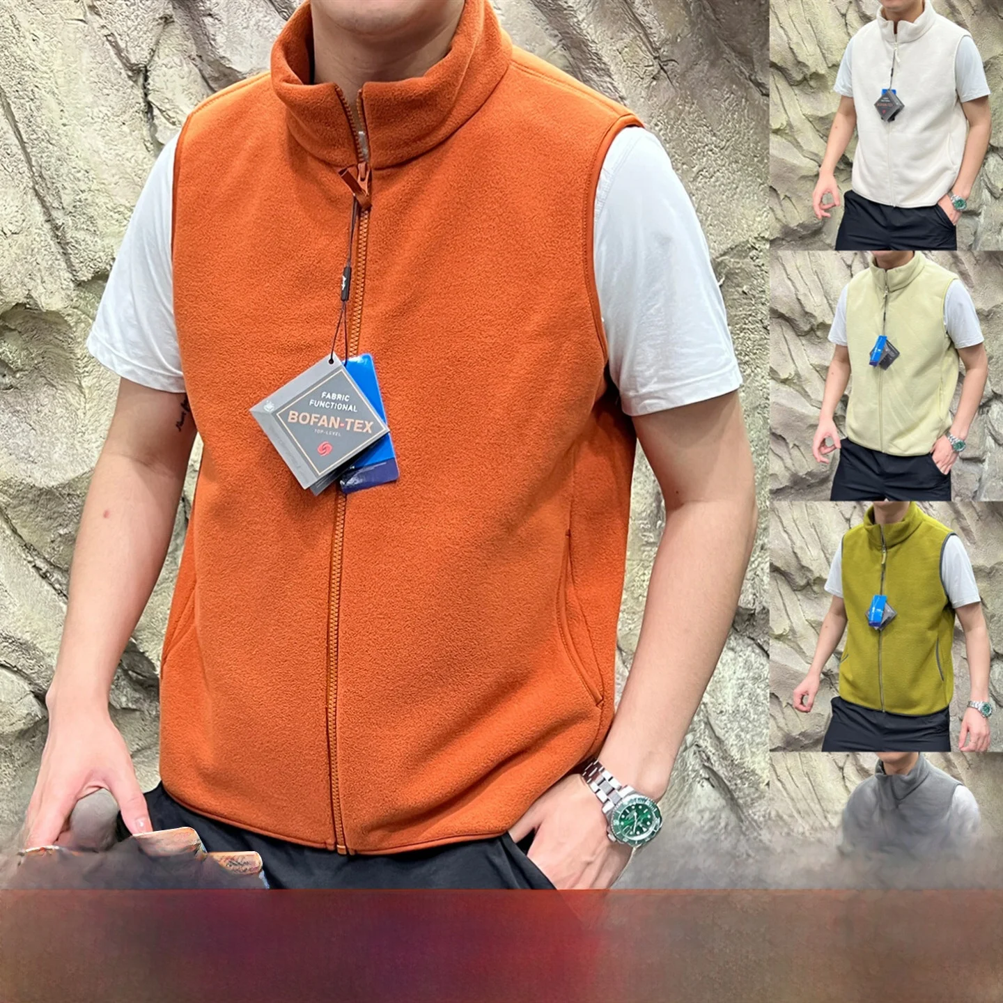 

Теплый жилет Fce с воротником-стойкой, уличный молодежный модный жилет с застежкой-молнией, цвет, осень-зима, мужской и женский жилет