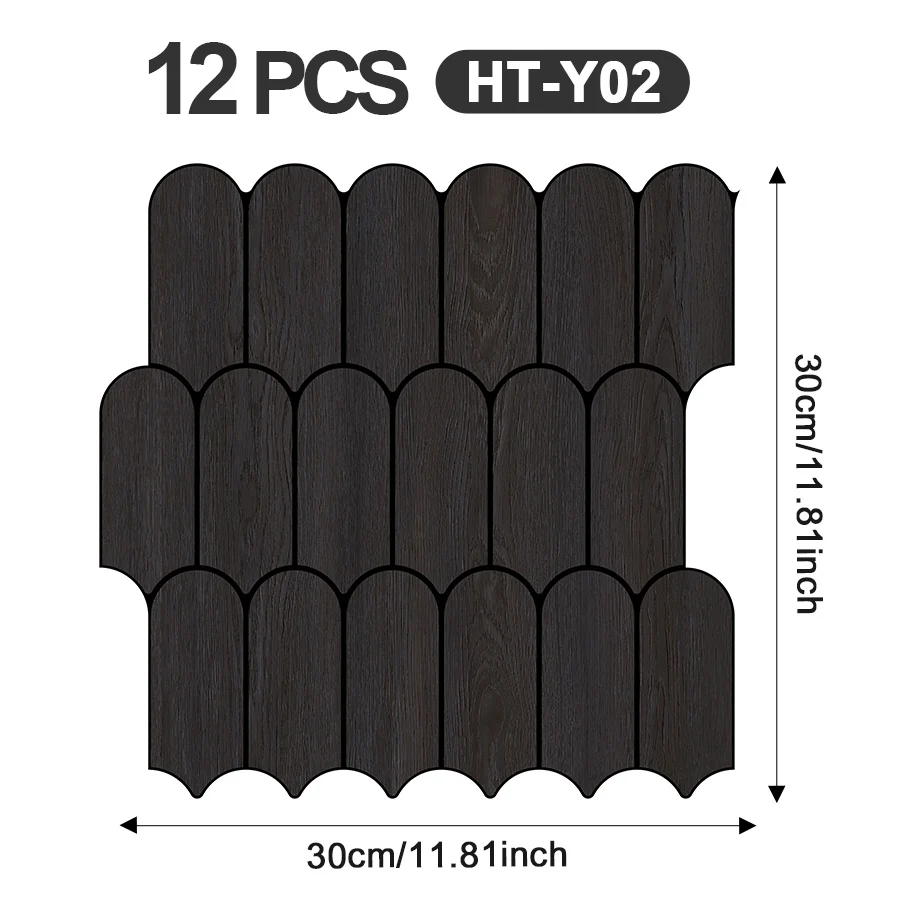 12Pcs Removable Self‑Adhesive 3D Brick Wall Panels, 11.81×11.81In Waterproof Soundproof Wall Tiles for Kitchen Bedroom Home Decor