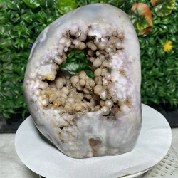 Gemma naturale rosa ametista agata Geode forma libera Druzy Cluster ametista campioni minerali decorazione della casa pietra curativa