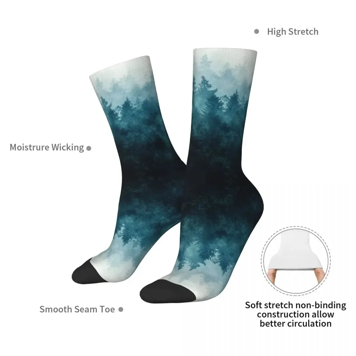 안개가 자욱한 가을 황야 숲 양말 하라주쿠 고품질 스타킹 올 시즌 긴 양말 남성용 여성용 선물 액세서리