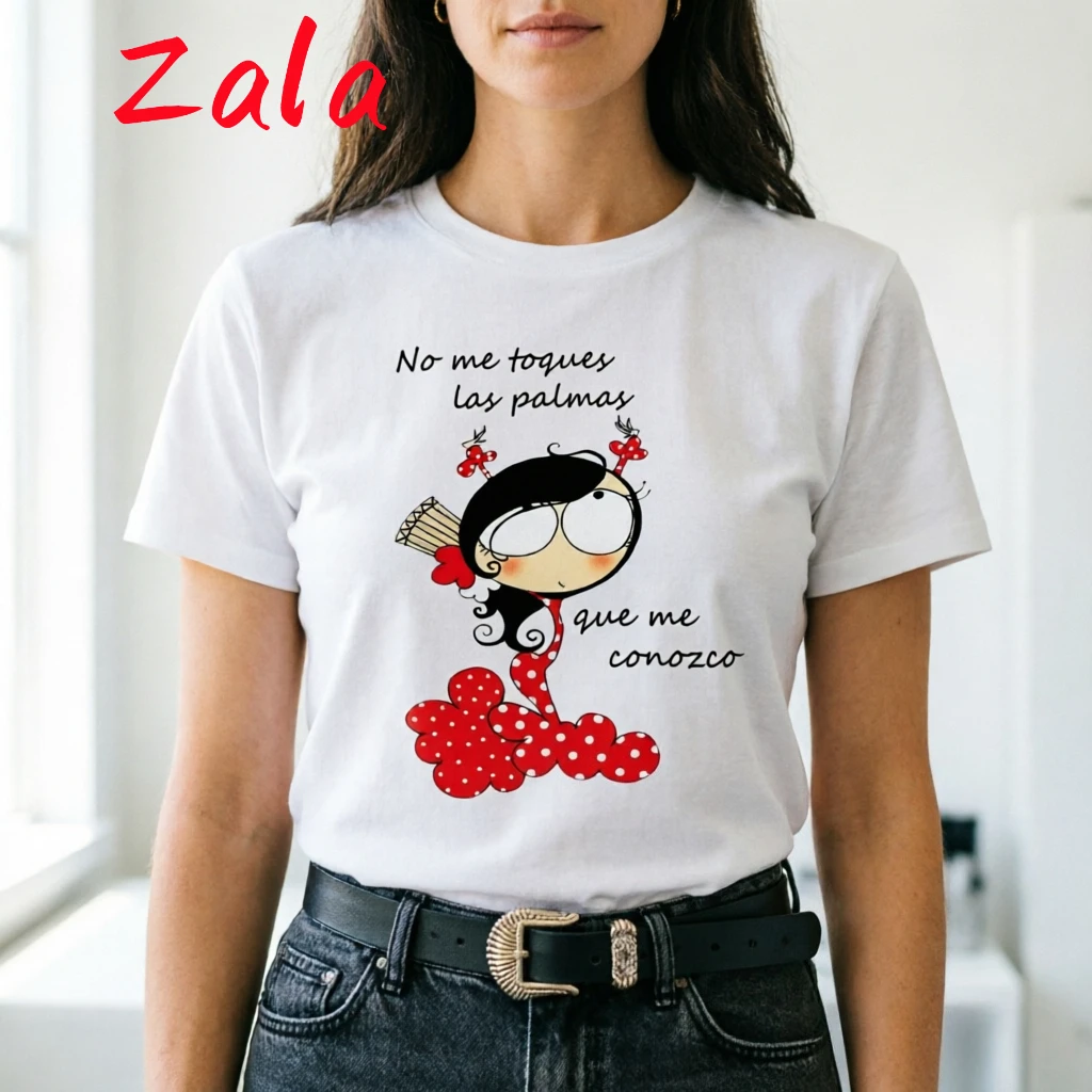 High Heel Printed Women's T-shirt Flamengo Dance Cartoon Harajuku Female Tee Summer Casual O-neck Short Sleeved Women's Clothing