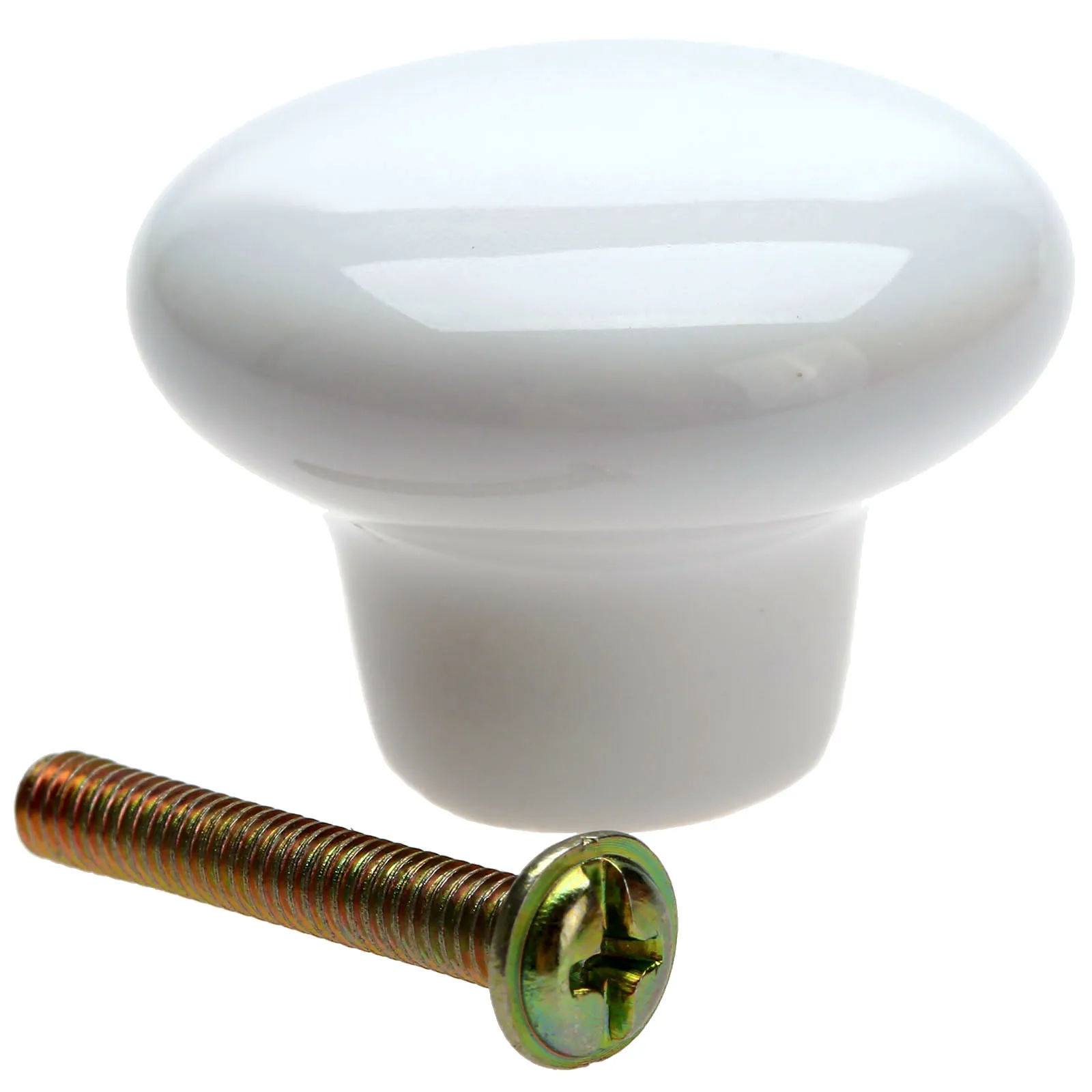 10Pcs White Ceramic Door Handle Round Cabinet Knob Cupboard Drawer Wardrobe Pull Knob Furniture Kitchen Accessories Candy Color
