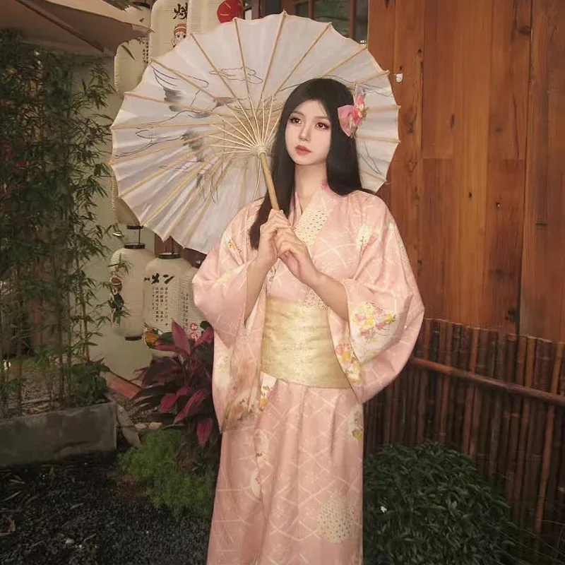 2025年和風着物ピンク桜デザインダンスパフォーマンス写真撮影ツアーアニメコスプレハロウィンコスチューム女性用