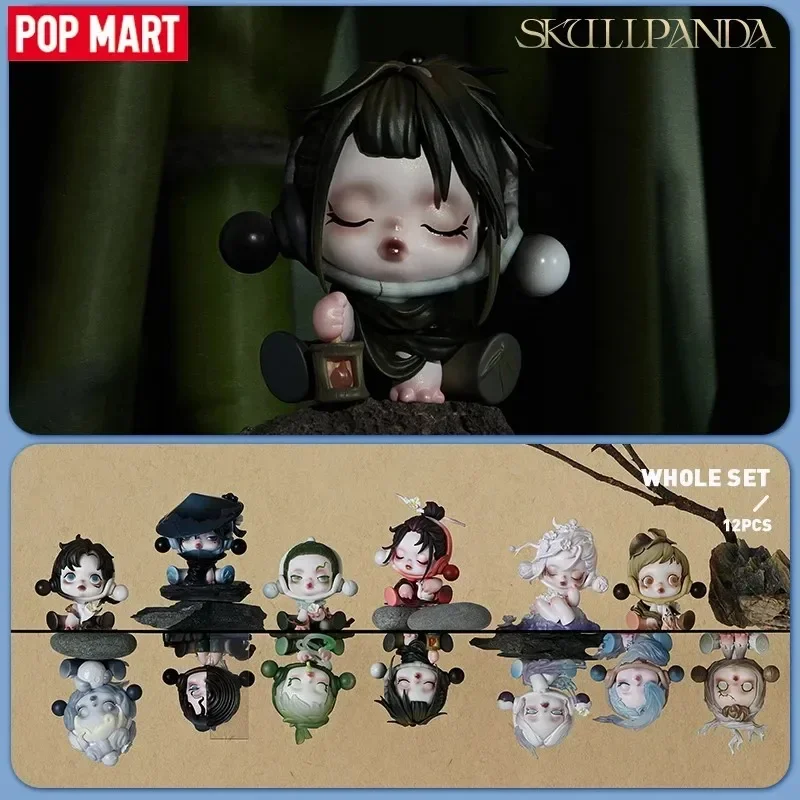 POP MART SKULLPANDA la serie de flor de ciruelo de tinta caja ciega juguetes Guess Bag caja misteriosa Mistery Caixa figura de acción sorpresa Linda