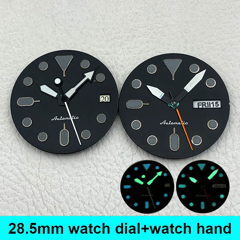 

Green Blue Luminous 28.5mm Watch Dial and Watch Hand Fit NH35 7S 4R Movement for SKX007 6105 SRPD Tuna Monster Turtle Watch Case