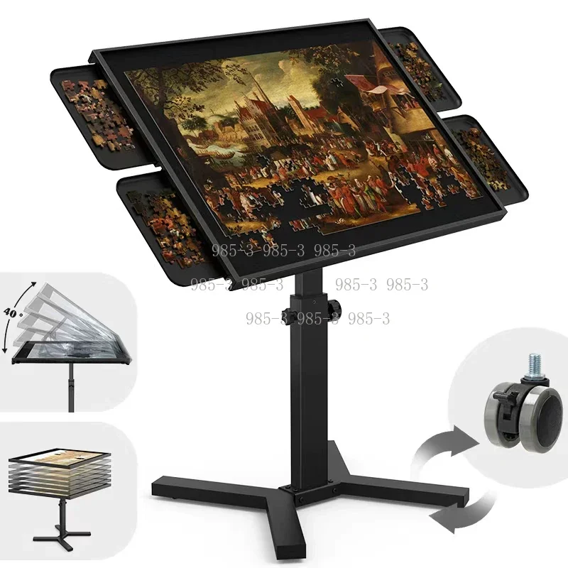 Ergonomic Metal Table, Height Adjustable, Puzzle Desk