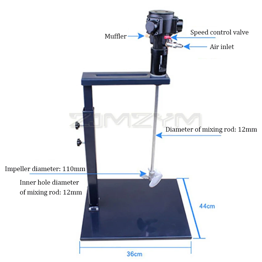 20L Pneumatic Paint Mixer Automatic Lifting Air Agitator Blender Stirrer Ink Glue Mixing Machine 5 Gallons