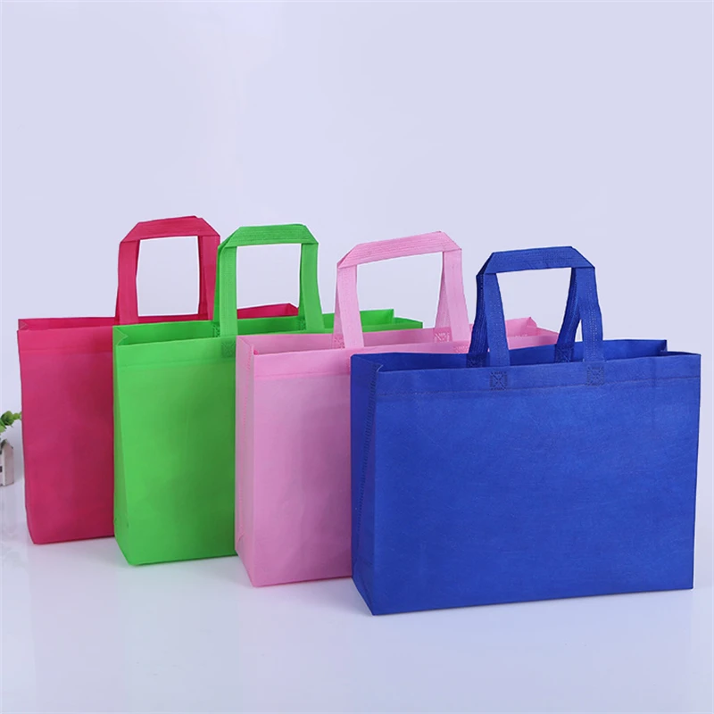 10 Pieces Non-Woven Bags Shopping Bag with Handle Cloth Business Bag for Party Favor Reusable Bag Logo Customized Personalized