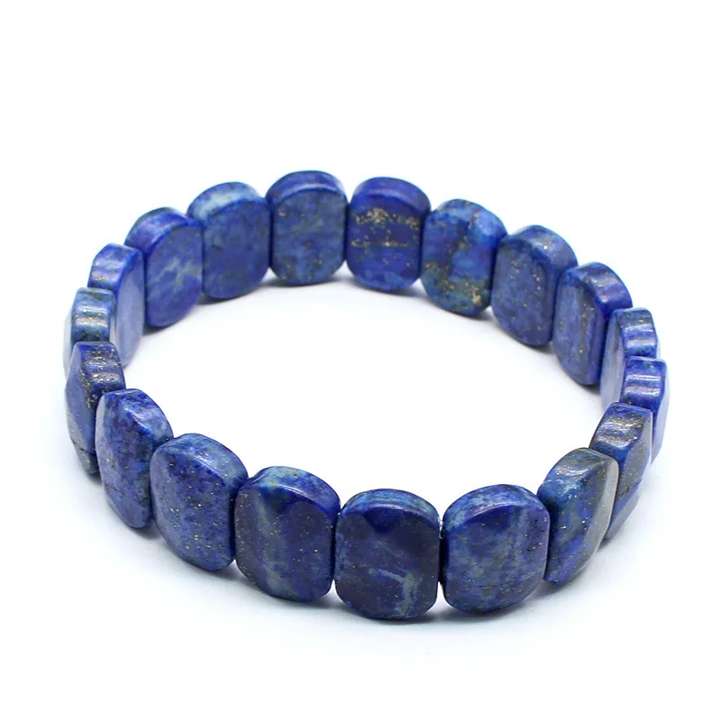 1pc Naturstein Quadrat Perlen Strang Armband Amethyst Rosenquarz Healing Kristall Armreif Schmuck für Frauen Männer Geschenk – Detail 9