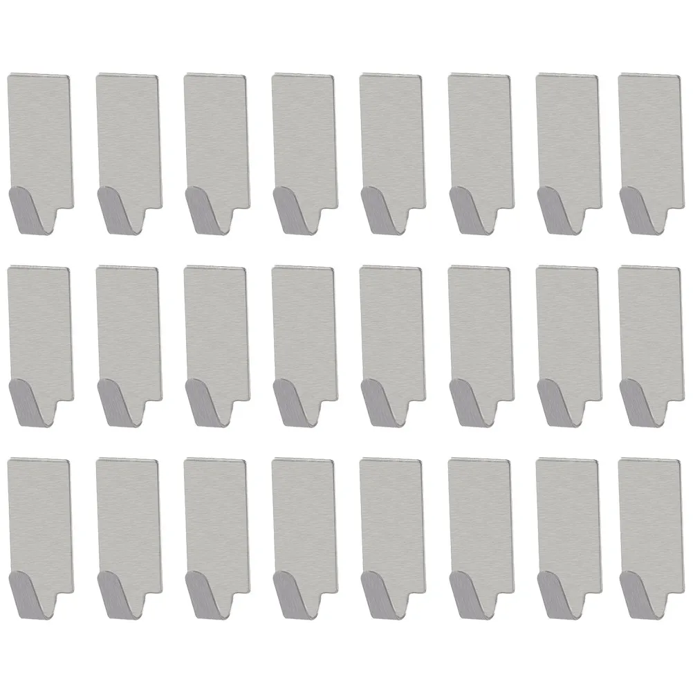 

24 шт. самоклеящихся крючков из нержавеющей стали для настенного крепления без сверления, органайзер для кухни, ванной комнаты, гостиной