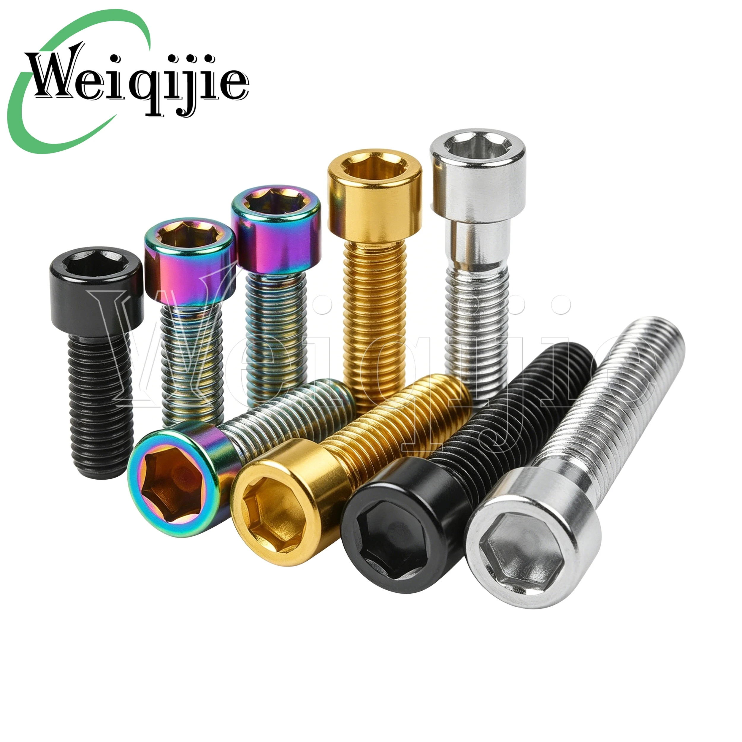 Weiqijie Titanium Alloy M7 M8x15~70mm Hexagon Socket Head Screw Nice Choice For Mountain Bike