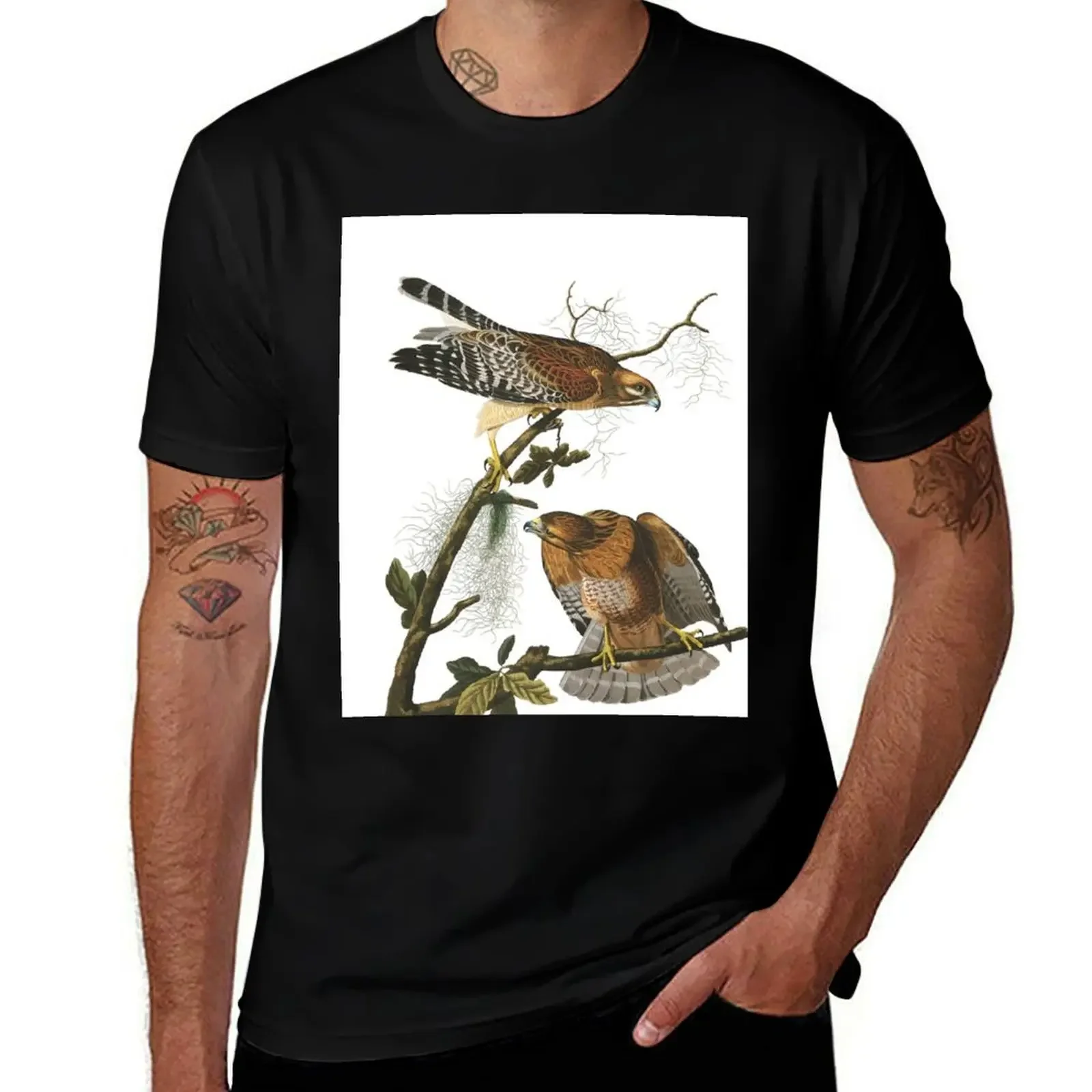 

Red-shouldered Hawk - John James Audubon T-Shirt summer tops new edition men t shirts high quality