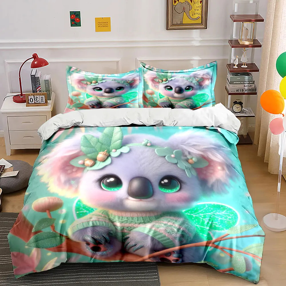 Dreamy Adorable Branch Creature Duvet Cover Set with 3D Printing Design Soft Polyester Bedding Set All-Season Comfort for gifts