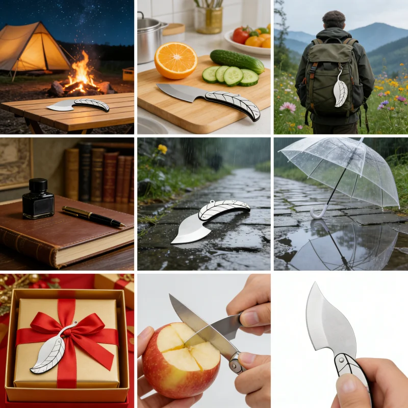 Mini Stainless Steel Folding Knife for Outdoor Travel - Portable Fruit Slicer with Unboxing Tool
