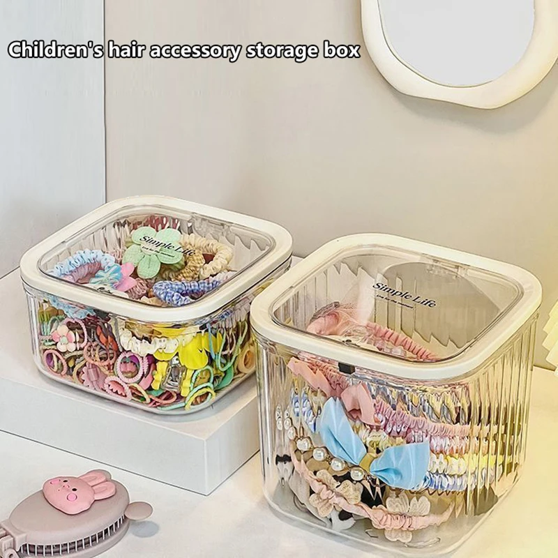 Hair Accessories Organizer Acrylic Storage Box Clear Hair Tie Organizer For Headband Laundry Pods Container Desktop Storage Box