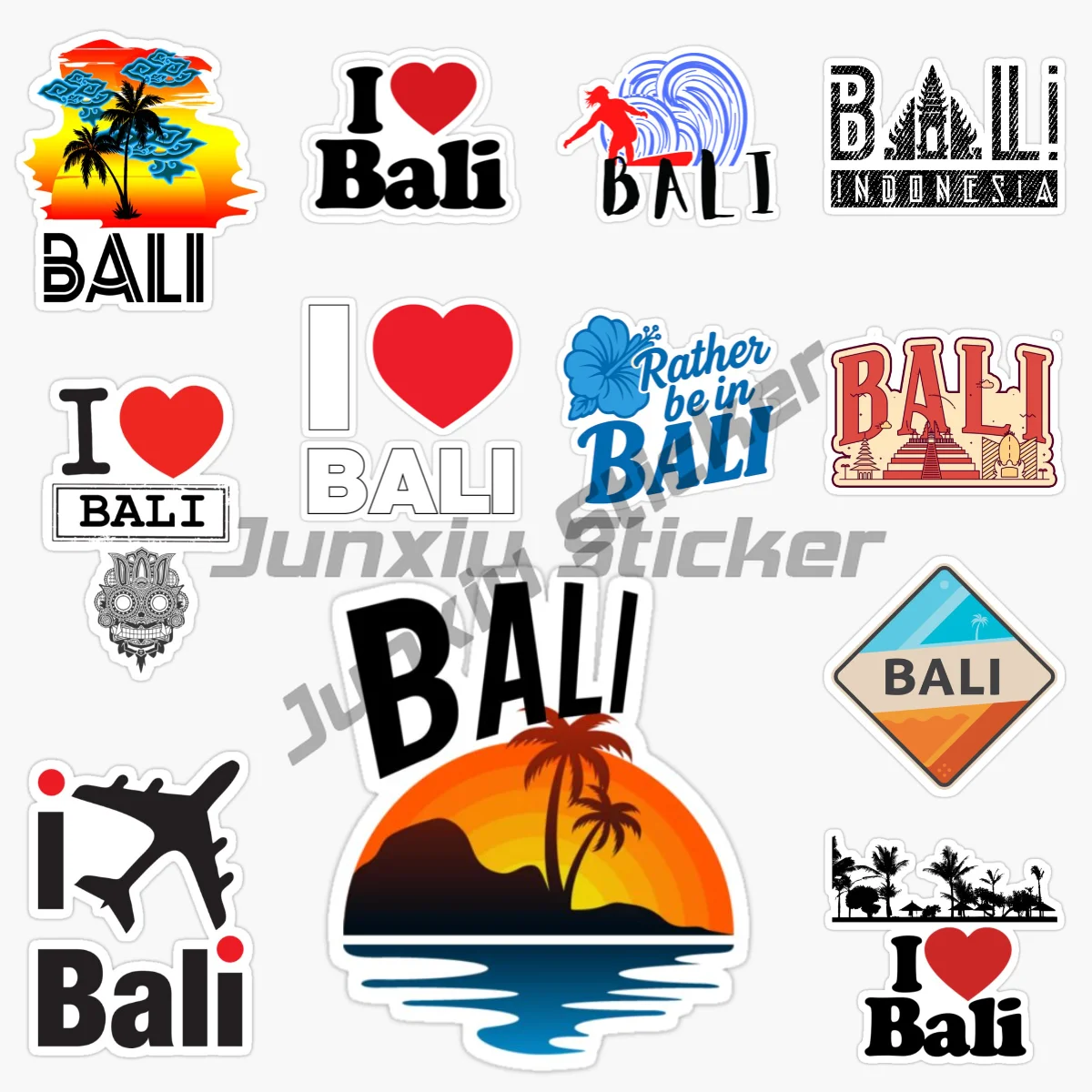 

BALI INDONESIA Beach Surfing Landscape Car Sticker Car Accessories Vinyl Waterproof Reflective for Car Pickup Decor Decals