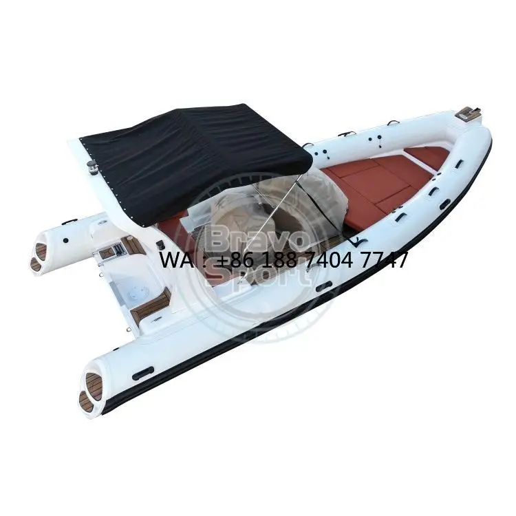 22ft 680 Hypalon Fiberglass Hull Inflatable Rib Boat with WaterProof Center Console Cover