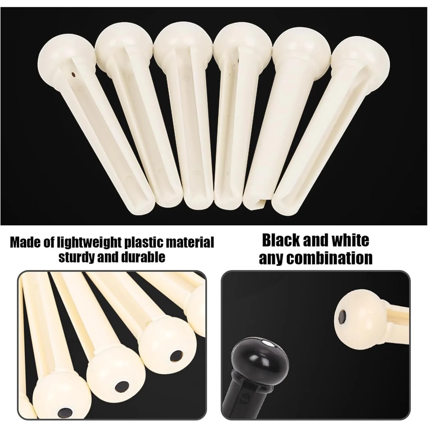 12pcs/lot String Guitar Bridge Pins Plastic Bridge Pins Stringed Instruments Folk Acoustic Classic Guitar Accessories