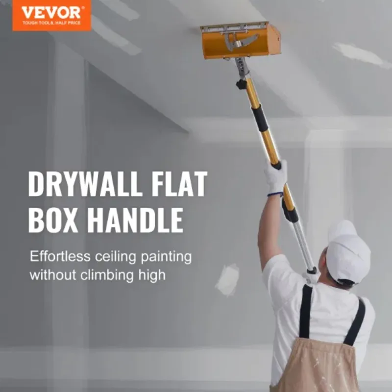 VEVOR Drywall Flat Box Handle; 40''-64''; Anodized Aluminum Flat Finishing Extension Handle; 5-Section Length