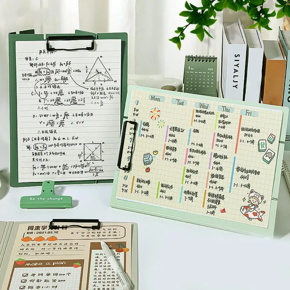 File Clipboard Organizer Waterproof A4 Clipboard Clip Folder with Vertical Plate Clamp for File Management Hard Board for Office