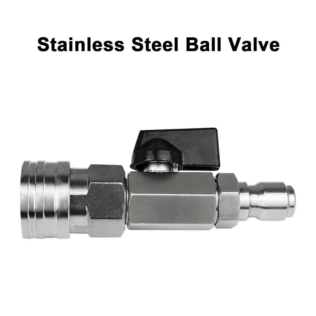 1/4 Inch Quick Connect Ball Valve High Pressure Washer Water Shut Off Switch Stainless Steel Flow Control Connector Fitting