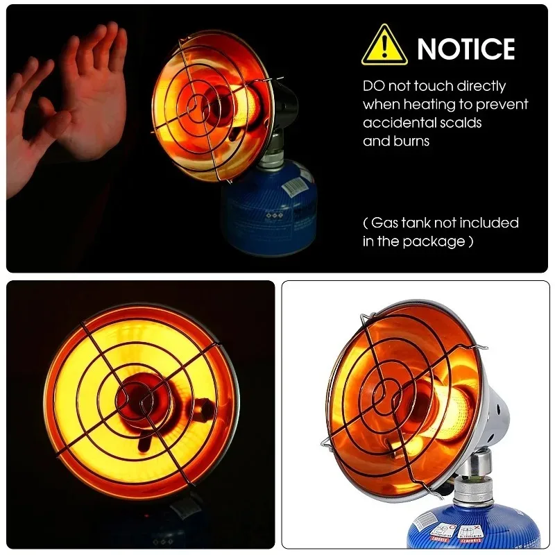 سخان غاز للطوارئ في الهواء الطلق محمول - مزود ببطانية طوارئ، وموقد تسخين للتخييم، ومفتاح لمجموعة النجاة الخارجية