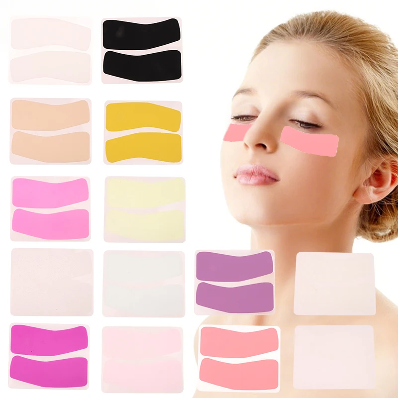 Reusable 1Pair Eye Pads Silicone Eye Patch Stripe Lash Lift Eyelash Extension Hydrogel Patches Under Eye Gel Patch Makeup Tools
