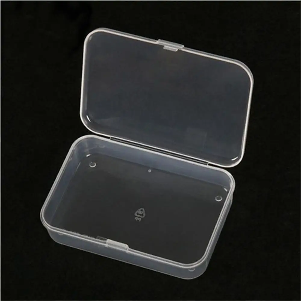 2Pcs Rectangular Plastic Box 502 PP Transparent Storage Container  Case with Lid  New and High Quality Table Storager Supplies